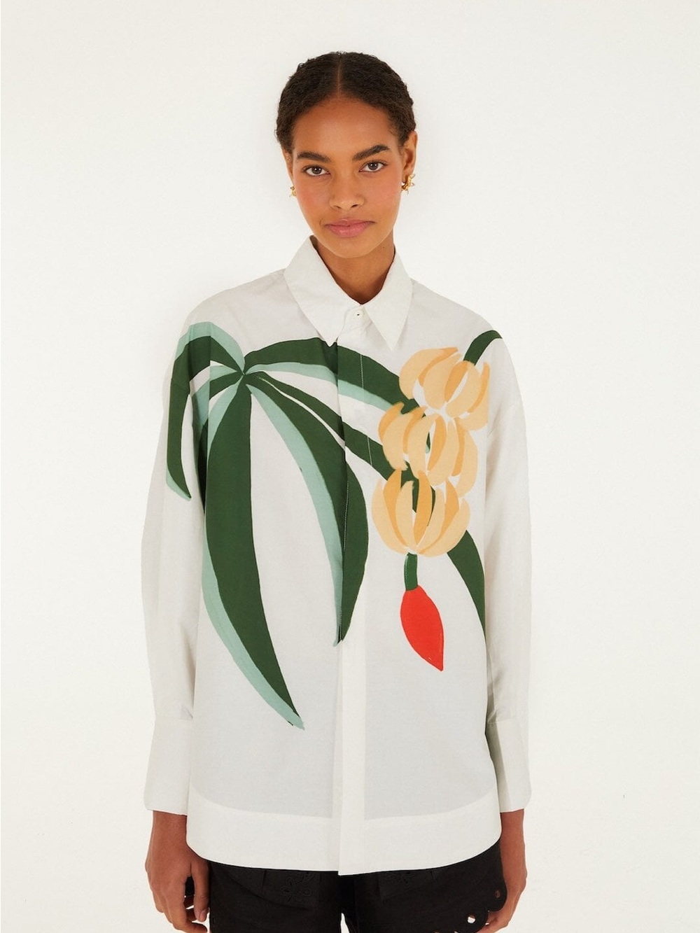 FARM RIO Graphic Banana Tree Applique Shirt